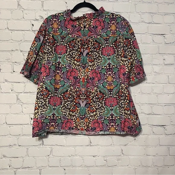 J. Crew Puff-sleeve Top in Liberty Elm House Floral Woman’s Size XL 100% Cotton - Picture 9 of 11